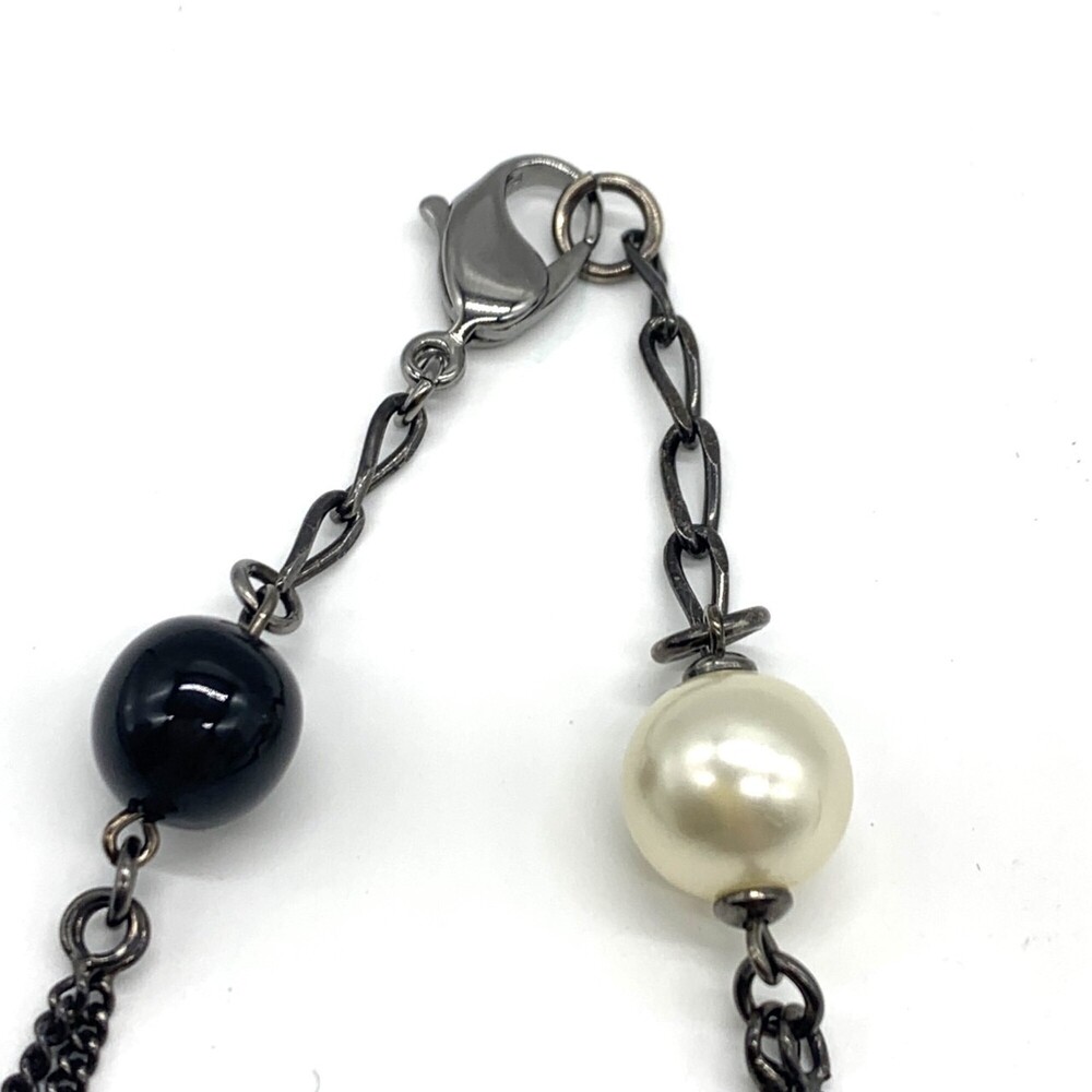 CHANEL Authentic Black Pearl Logo Necklace - Picture 3 of 6